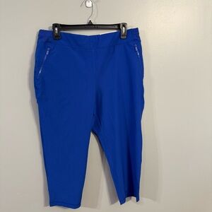Chico’s Petite Zenergy Royal Blue UPF 50+ Crop Pants 1.5P US 10P Zip Pockets NWT